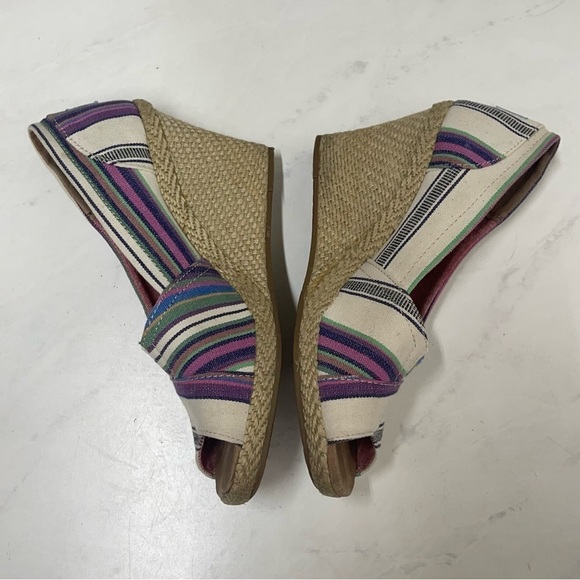Toms Womens Espadrille Peep Toe Wedges Size 7.5 - Picture 4 of 7